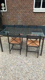 Mooie ijzeren eettafel met 4 bijpassende stoelen., Huis en Inrichting, Tafels | Eettafels, Zo goed als nieuw, Vijf personen of meer