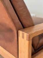 Vintage bank Deens design brutalist bruin leer jaren 60/70, Ophalen, Gebruikt, 150 tot 200 cm, Vintage