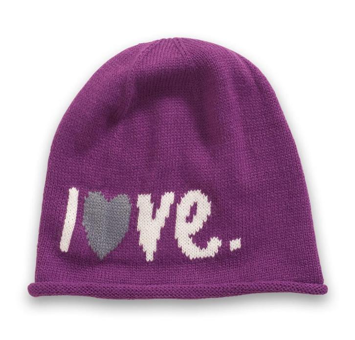 Esprit paarse muts kleur paars met ingebreide LOVE tekst, Kleding | Dames, Mutsen, Sjaals en Handschoenen, Nieuw, Muts, Maat 38/40 (M)