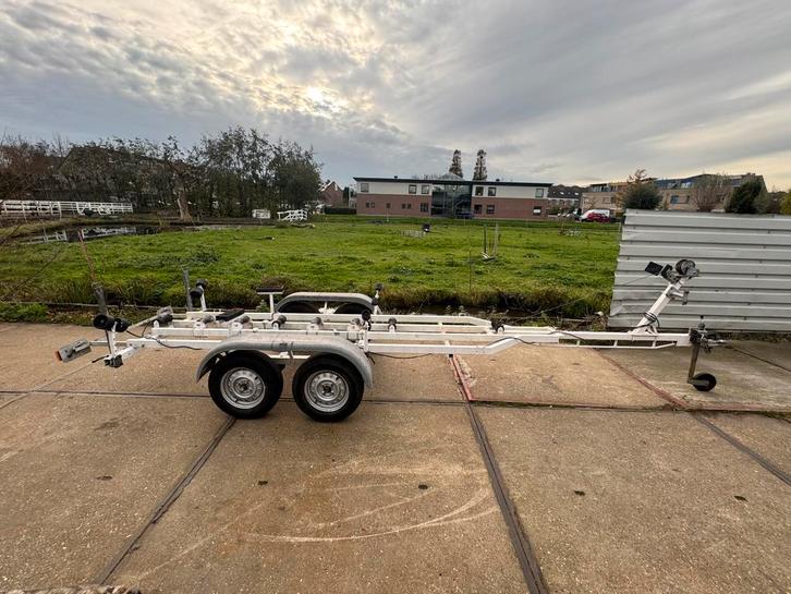 Te koop boottrailer tandemasser kanteltrailer Freewheel, Watersport en Boten, Boottrailers, Gebruikt, Sloepentrailer, Minder dan 1500 kg