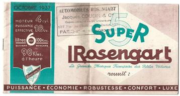 Rosengart 5 Super brochure auto 1937 beschikbaar voor biedingen