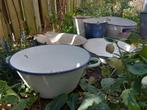 Emaille wit brocante, Ophalen