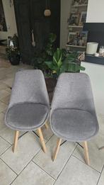 2 eetkamerstoelen grijs stof  mogen weg voor kleine prijs, Ophalen, Gebruikt, Twee, Stof