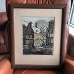 Frans Everbag, kleuren ets, Herengracht, Amsterdam, Antiek en Kunst, Kunst | Etsen en Gravures, Ophalen of Verzenden