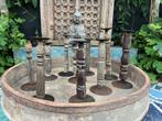 Indiase kandelaar van oude spijlen gemaakt India, Huis en Inrichting, Woonaccessoires | Kandelaars en Kaarsen, Verburgt Vintage