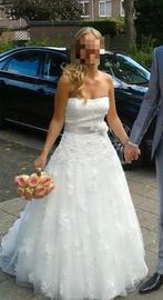 Trouwjurk ivoor/taupe lint - Sincerity Bridal USA size 10, Kleding | Dames, Ophalen of Verzenden, Zo goed als nieuw, Wit, Trouwjurk