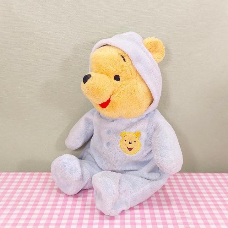 Disney Winnie de Poeh figuur knuffel - 30 cm lichtblauw, Kinderen en Baby's, Speelgoed | Knuffels en Pluche, Zo goed als nieuw