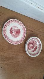 Boerenhoeve rood 3 gebaks en 3 compot bordjes/ schaaltjes, Ophalen of Verzenden