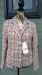 Zara Tweed blazer jasje beige/meerkleurig L, Overige kleuren, Verzenden, Zara, Maat 42/44 (L)