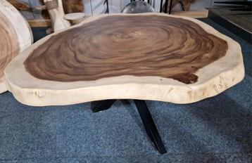 Prachtige suar boomstam salontafel 110 cm. 10% korting  beschikbaar voor biedingen