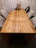 Stoere Eikenhouten Keukentafel - 218x97cm, Huis en Inrichting, Tafels | Eettafels, Ophalen, Gebruikt, Eikenhout, 200 cm of meer