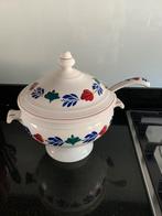 Soepterrine boerenbont met lepel, Huis en Inrichting, Keuken | Servies, Overige typen, Ophalen of Verzenden, Zo goed als nieuw
