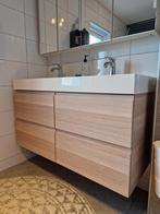 Dubbel badmeubel 120cm met 2 kranen, Huis en Inrichting, Badkamer | Badkamermeubels, Ophalen, Gebruikt, 100 tot 150 cm, Minder dan 100 cm