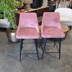 2 x Barkruk Brook Chenille Roze van Richmond, Huis en Inrichting, Barkrukken, Ophalen, ., Nieuw, Richmond