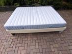 Bed met Ikea Valevag matras 140x200, Ophalen, Wit, Tweepersoons, 140 cm