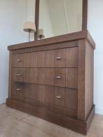 Eikenhouten Commode met Spiegel (Optioneel), Huis en Inrichting, Kasten | Ladekasten, Ophalen, 100 tot 150 cm, Eikenhout, 3 of 4 laden