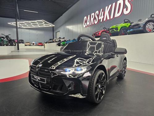 Kinderauto BMW M4 - soft start - leren zit - met RC, Kinderen en Baby's, Speelgoed | Speelgoedvoertuigen, Nieuw, Afstandsbediening