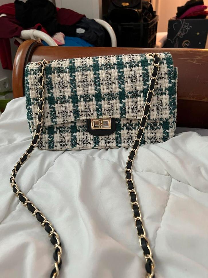 Borse in Pelle Tweed Tas - Nieuw & Elegant!, Sieraden, Tassen en Uiterlijk, Tassen | Damestassen, Nieuw, Handtas, Groen, Ophalen of Verzenden