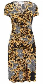 Joseph Ribkoff elegant zwart/gele stretch jurk mt 44, Overige kleuren, ., Maat 42/44 (L), Joseph Ribkoff