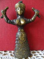 Curiosa koperen beeldje Minoïsche slangengodin 7cm vintage, Verzamelen, Beelden en Beeldjes, Ophalen of Verzenden, Zo goed als nieuw