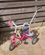 Retro metalen driewieler roze, met duwstang, klassiek, Fietsen en Brommers, Fietsen | Driewielers, Ophalen, Gebruikt, Duwstang
