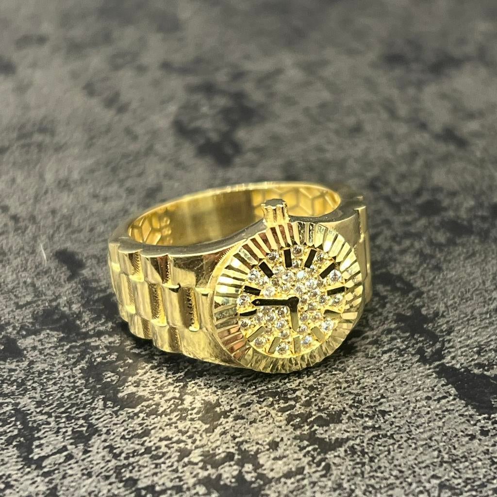 14k gouden ring horloge rolex model, Ophalen of Verzenden, Zo goed als nieuw, Goud, Dame