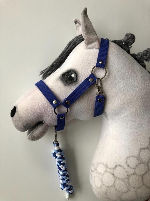 halsterset hobbyhorse / stokpaard donkerblauw mix (db-lb-w), Hobby en Vrije tijd, Overige Hobby en Vrije tijd, Nieuw, Ophalen of Verzenden