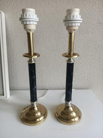 Set van twee klassieke tafellampen | zonder kap beschikbaar voor biedingen