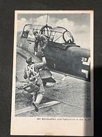 Ansichtkaart met Duitse Junkers 87 en bemanning, Verzamelen, Luchtvaart en Vliegtuigspotten, Ophalen of Verzenden, Zo goed als nieuw