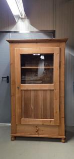 Grenen kast met planken en lade, Huis en Inrichting, Ophalen, Gebruikt, 100 tot 150 cm, Glas