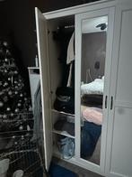 Witte IKEA SONGESAND kledingkast met spiegel, Ophalen, Kunststof, 100 tot 150 cm, 200 cm of meer