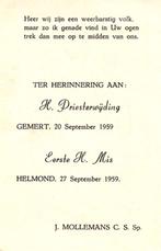 Mollemans J. Gemert 1959 Helmond, Verzamelen, Bidprentjes en Rouwkaarten, Ophalen of Verzenden