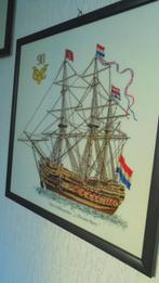 schilderij geborduurd oost indie vaarder, Ophalen
