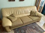 bankstel zacht geel met gemêleerde kussens, 75 tot 100 cm, Zo goed als nieuw, Modern/klassiek, 200 tot 250 cm