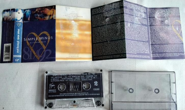 Cassette Simple Minds Glittering Prize 81/92 Chileens Uniek, Cd's en Dvd's, Cassettebandjes, Gebruikt, Origineel, Rock en Metal