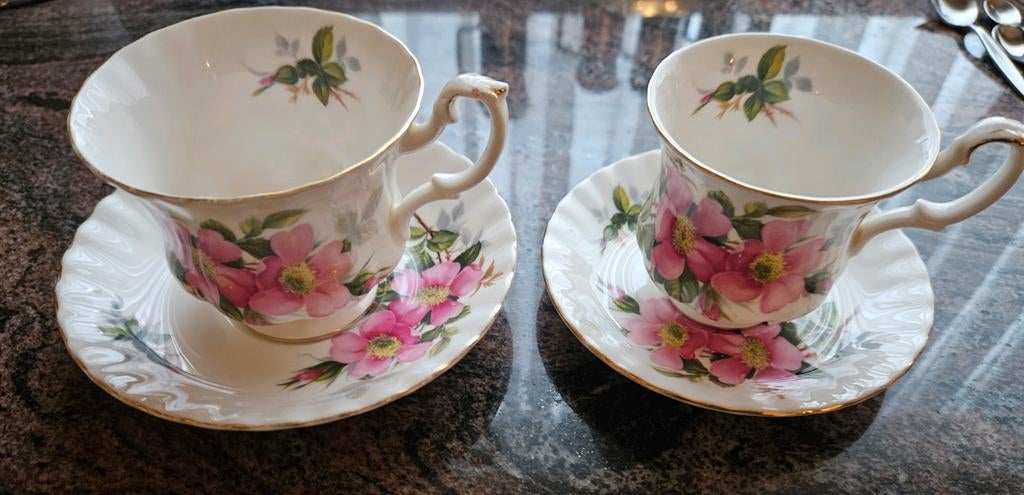 Royal Albert Prairie Rose theekopjes (2 stuks), Ophalen of Verzenden