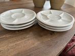 6 Witte Gourmet/Fondue Borden - Perfecte Staat, Overige materialen, Ophalen of Verzenden, Zo goed als nieuw, Vaatwasserbestendig