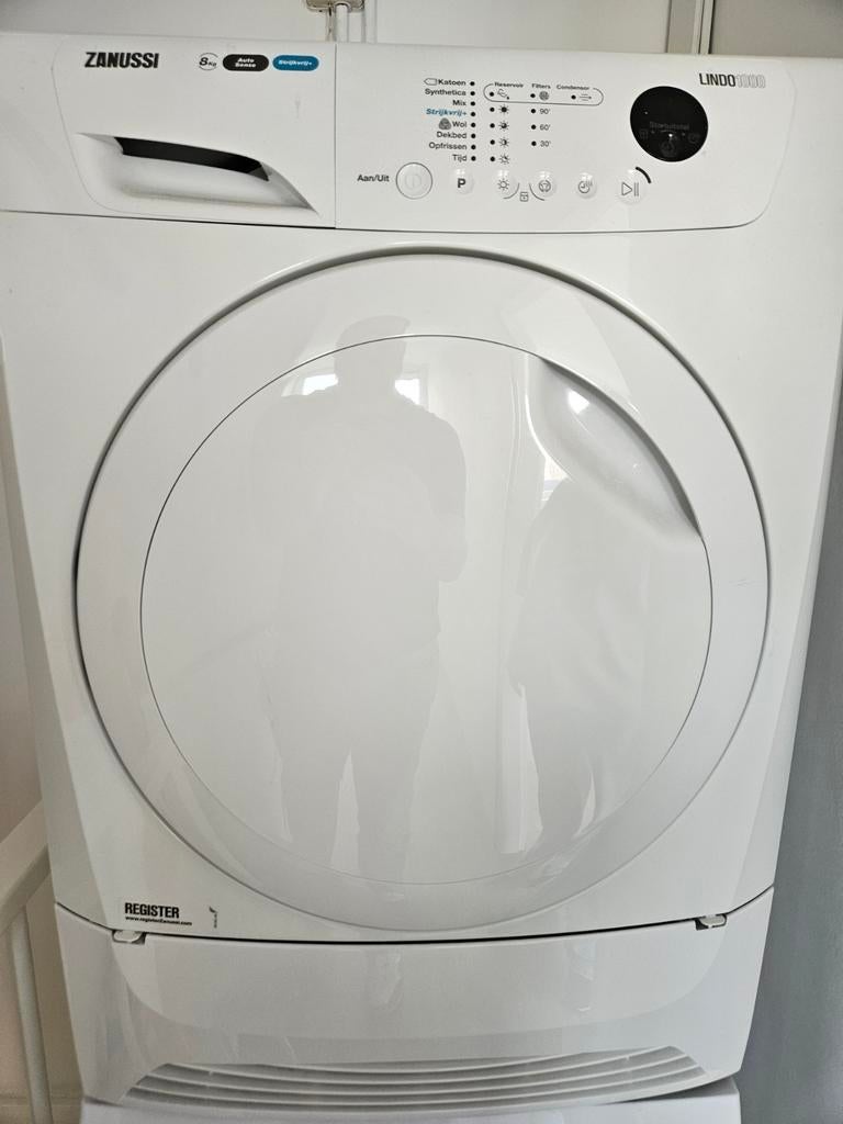 Zo goed als nieuwe Zanussi Lindo 1000 droger 8kg, Witgoed en Apparatuur, Wasdrogers, Ophalen, 8 tot 10 kg, Zo goed als nieuw, 85 tot 90 cm