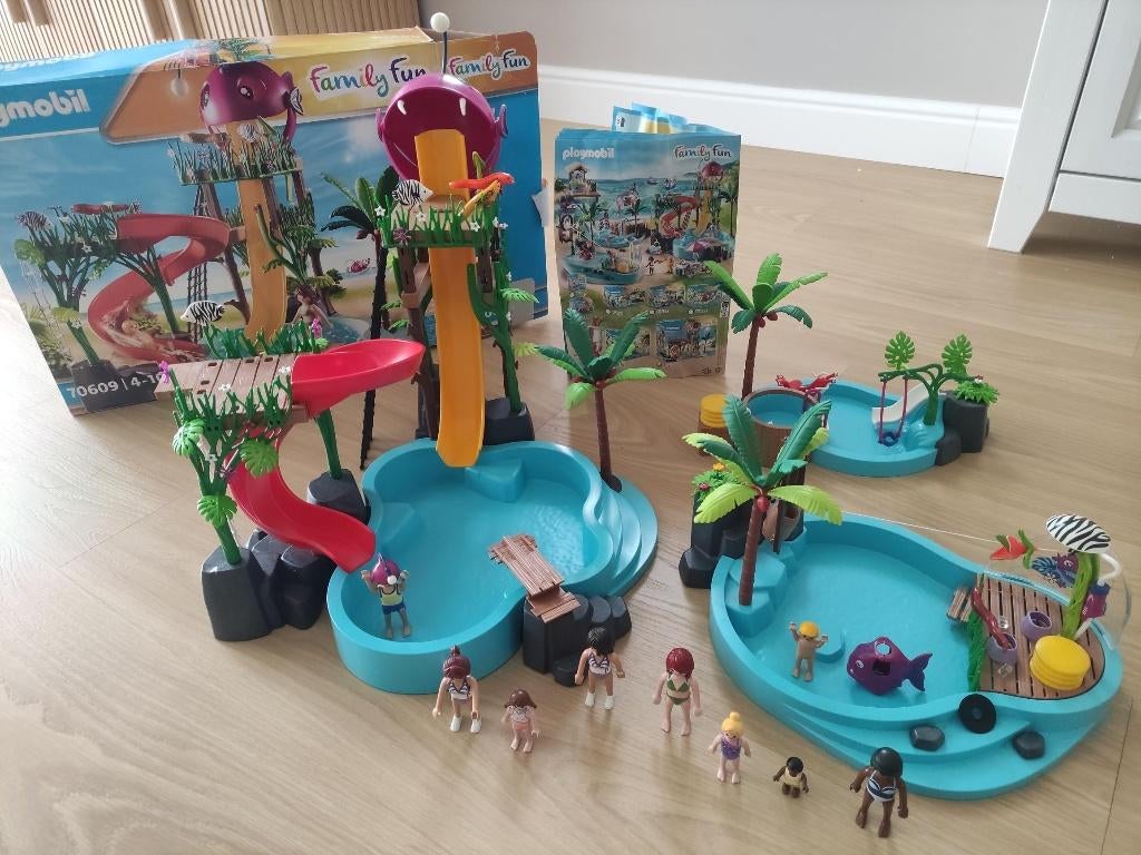 Playmobil Aquapark + Watersplash + Kinderbad Whirlpool, Kinderen en Baby's, Speelgoed | Playmobil, Ophalen, Zo goed als nieuw