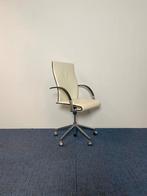 14 x Bureaustoel Ahrend 350, gebroken wit leer, chroom, Ophalen, Gebruikt, Wit, Bureaustoel