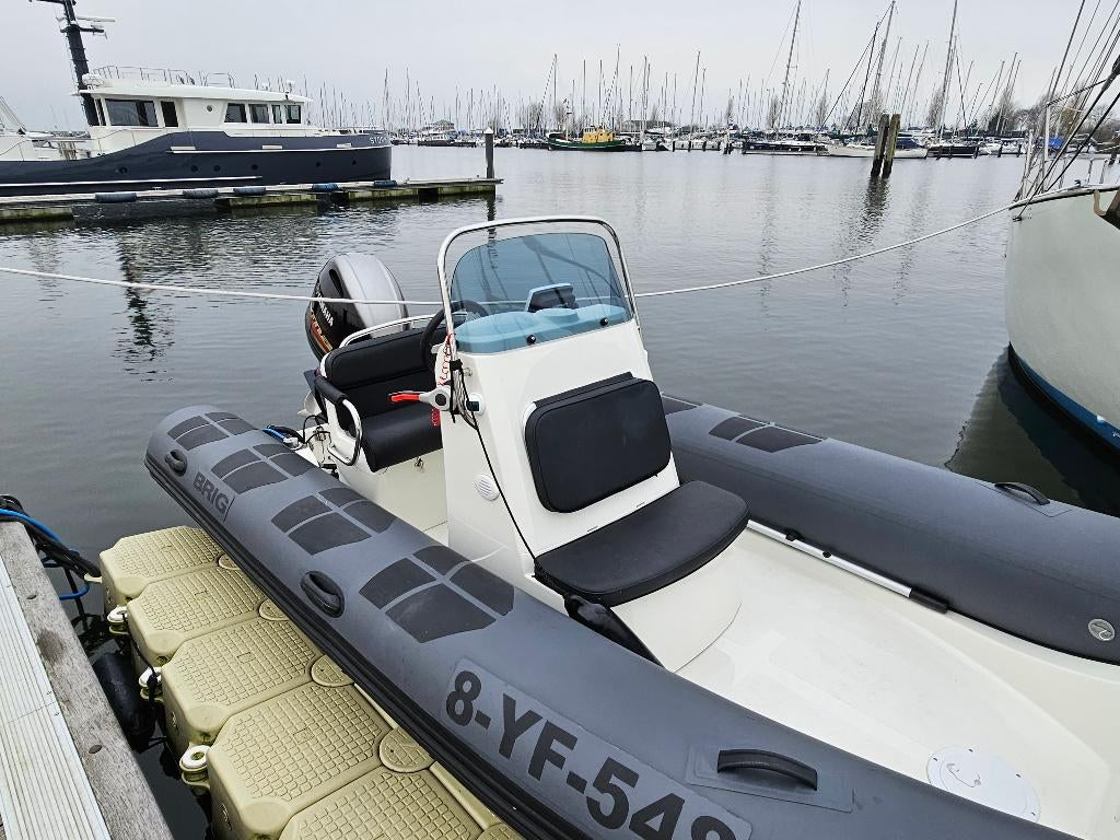RIB BRIG FALCON 570 met opvaardok, Watersport en Boten, Gebruikt, 70 tot 120 pk, Benzine, Overige materialen