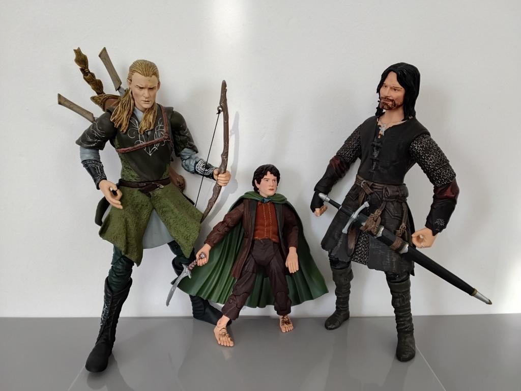 Lord of the Rings actiefiguren: Legolas, Frodo, Aragorn, Ophalen of Verzenden, Gebruikt