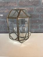 Riverdale kleine glazen terrarium/windlicht, messingkleurig, Huis en Inrichting, Ophalen, Zo goed als nieuw