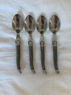 Laguiole Lepelset - 4 stuks - Lichtgrijs, Gebruikt, Ophalen of Verzenden, Rvs of Chroom, Vaatwasserbestendig