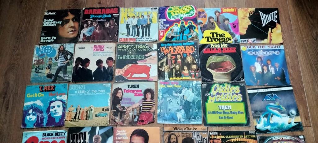 Te koop partij rock singeltjes, Ophalen of Verzenden, Zo goed als nieuw, Overige formaten, Poprock