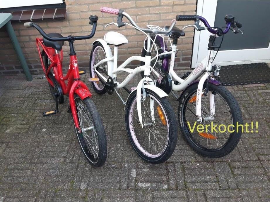 Twee Leuke Meisjesfietsen 20 inch 7-8 jaar 115-125 cm., Ophalen, Cruiser & Loekie, Gebruikt, Handrem