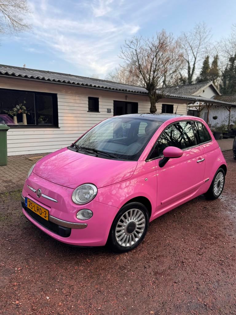 Fiat 500 1.2 Rosa automaat, Auto's, Automaat, Zwart, Overige kleuren, Lederen bekleding