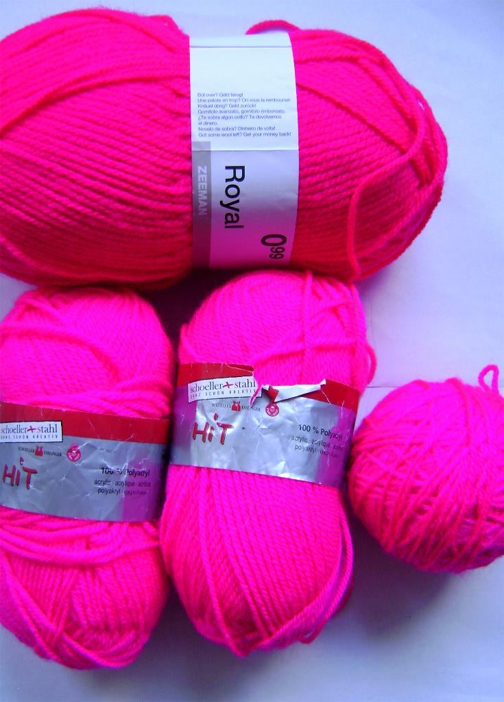 250 gram acryl wol neon fluorescent roze cyber goth psy goa, Hobby en Vrije tijd, Breien en Haken, Ophalen of Verzenden, Nieuw