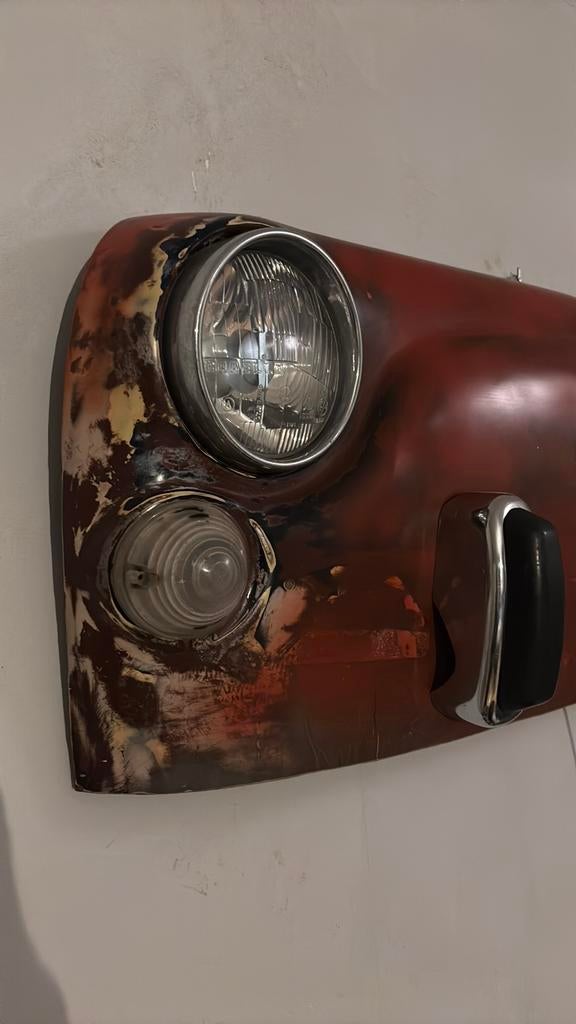 Wallpiece classic oldtimer Fiat 500 front wandlamp met LED, Ophalen, Gebruikt, Auto's