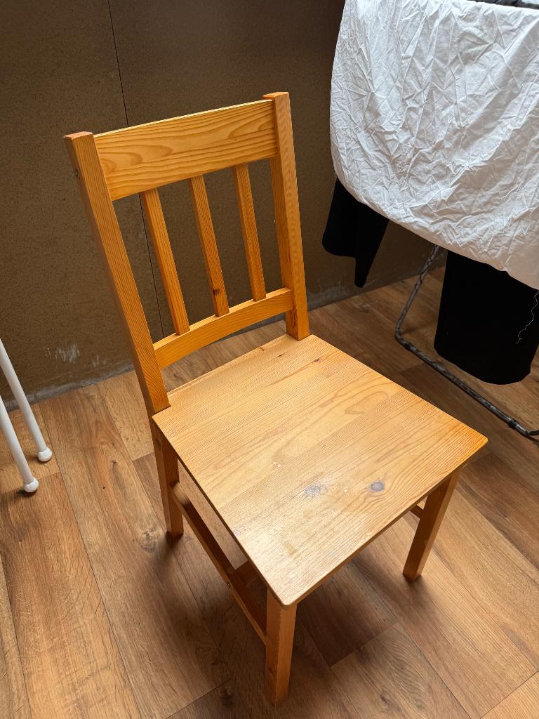 Houten stoel, Ophalen, Twee, Bruin, Zo goed als nieuw